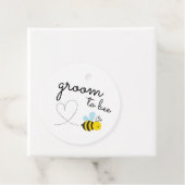 Leuke gele bruidegom om bij te zijn bedankjes labels (In situ)