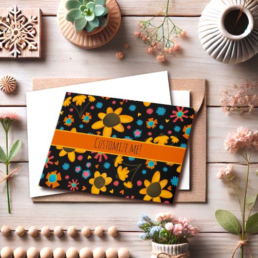 Leuke, gele Daisy Custom Inspirivity Notecard Kaart