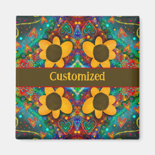 Leuke gele Daisy Inspirivity bloemenmagneet Magneet