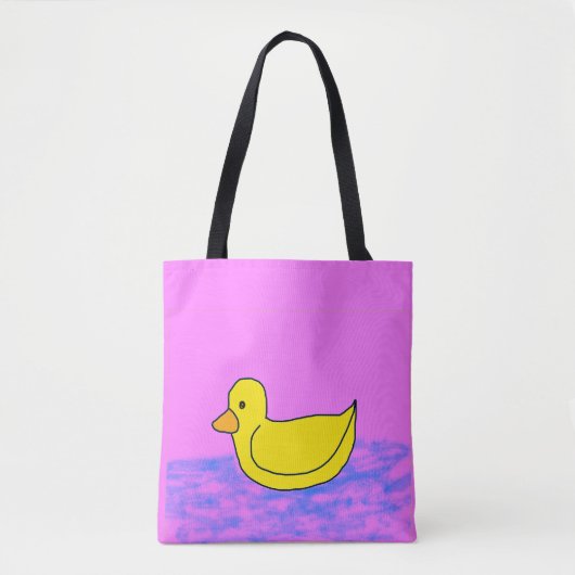 Leuke gele eend op roze Tas (Voorkant)