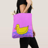 Leuke gele eend op roze Tas (Dichtbij)
