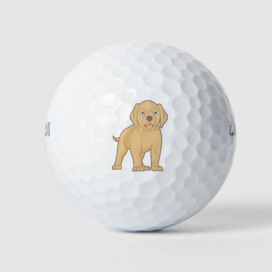 Leuke gele Labrador golfbal Golfballen (Voorkant)