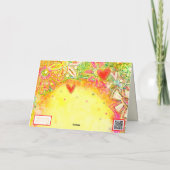 Leuke Gele Mooie Aanpasbare Bloemige Notitiekaart (Achterkant)