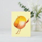 Leuke gele vogel waterverf briefkaart (Staand voorkant)