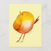 Leuke gele vogel waterverf briefkaart (Voorkant)
