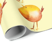 Leuke gele vogel waterverf cadeaupapier (Rol Hoek)