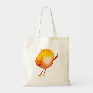 Leuke gele vogel waterverf kunst tote bag