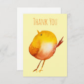 Leuke gele vogel waterverf notitiekaartje (Voorkant / Achterkant)