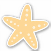 Leuke gele zeester sticker (Voorkant)