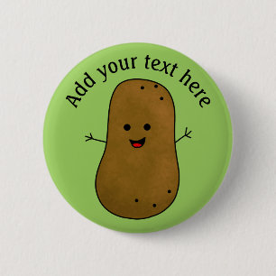 Leuke gelukkige aardappel, groene gepersonaliseerd ronde button 5,7 cm