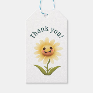 Leuke gelukkige bloem dank u! cadeaulabel