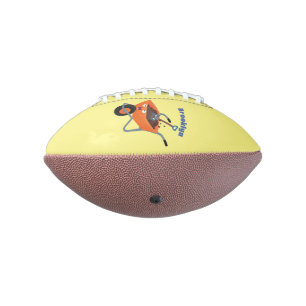 Leuke gelukkige oranje kruiwagen cartoon illustrat american football