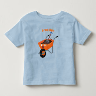 Leuke gelukkige oranje kruiwagen cartoon illustrat kinder shirts