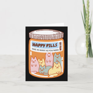 Leuke Gelukkige Pillen Kat Leuke Geestelijke Gezon Kaart