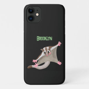 Leuke gelukkige suikerzweefvliegtuig cartoon illus iPhone 11 hoesje