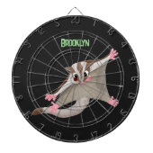 Leuke gelukkige suikerzweefvliegtuig cartoon illus dartbord (Voorkant)