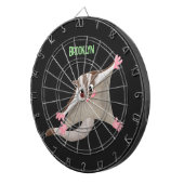 Leuke gelukkige suikerzweefvliegtuig cartoon illus dartbord (Voorkant Rechts)