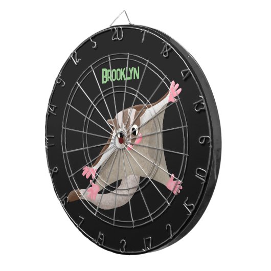 Leuke gelukkige suikerzweefvliegtuig cartoon illus dartbord (Voorkant Rechts)