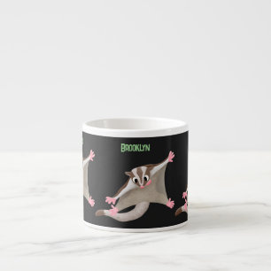 Leuke gelukkige suikerzweefvliegtuig cartoon illus espresso kop