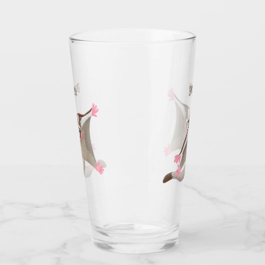 Leuke gelukkige suikerzweefvliegtuig cartoon illus glas (Links)