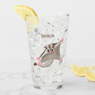 Leuke gelukkige suikerzweefvliegtuig cartoon illus glas