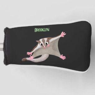 Leuke gelukkige suikerzweefvliegtuig cartoon illus golfheadcover