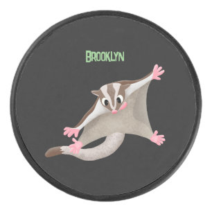 Leuke gelukkige suikerzweefvliegtuig cartoon illus hockey puck
