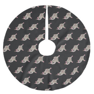 Leuke gelukkige suikerzweefvliegtuig cartoon illus kerstboom rok