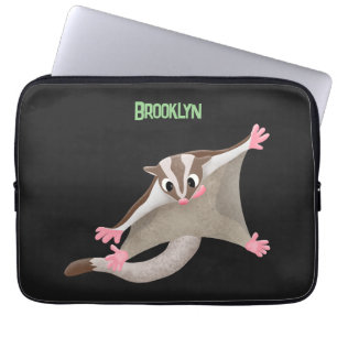 Leuke gelukkige suikerzweefvliegtuig cartoon illus laptop sleeve