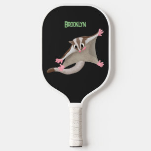 Leuke gelukkige suikerzweefvliegtuig cartoon illus pickleball paddle