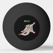 Leuke gelukkige suikerzweefvliegtuig cartoon illus pingpongballen (Achterkant)