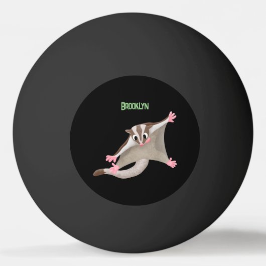 Leuke gelukkige suikerzweefvliegtuig cartoon illus pingpongballen (Achterkant)