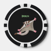 Leuke gelukkige suikerzweefvliegtuig cartoon illus poker chips (Voorkant)