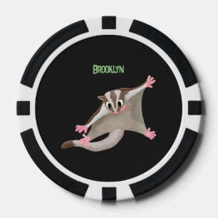Leuke gelukkige suikerzweefvliegtuig cartoon illus poker chips