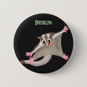 Leuke gelukkige suikerzweefvliegtuig cartoon illus ronde button 5,7 cm