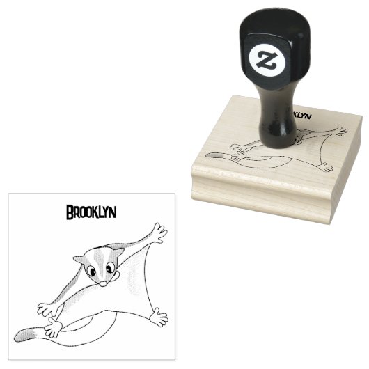 Leuke gelukkige suikerzweefvliegtuig cartoon illus rubberstempel (Gestempeld)