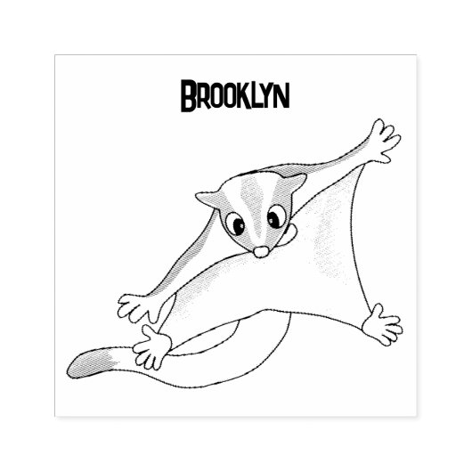 Leuke gelukkige suikerzweefvliegtuig cartoon illus rubberstempel (Afrduk)