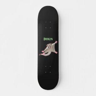 Leuke gelukkige suikerzweefvliegtuig cartoon illus skateboard