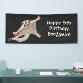 Leuke gelukkige suikerzweefvliegtuig cartoon illus spandoek (Beurs)