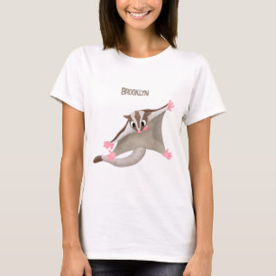 Leuke gelukkige suikerzweefvliegtuig cartoon illus t-shirt