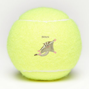 Leuke gelukkige suikerzweefvliegtuig cartoon illus tennisballen
