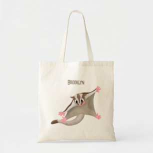 Leuke gelukkige suikerzweefvliegtuig cartoon illus tote bag