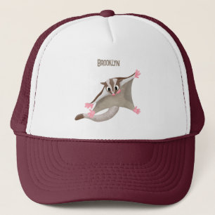 Leuke gelukkige suikerzweefvliegtuig cartoon illus trucker pet