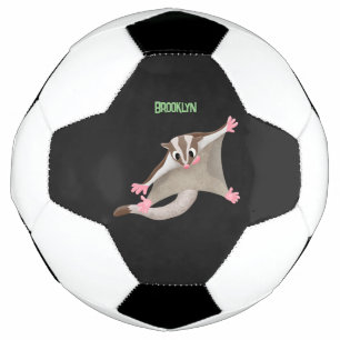 Leuke gelukkige suikerzweefvliegtuig cartoon illus voetbal