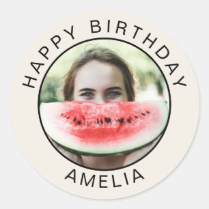 Leuke Gelukkige Verjaardag Foto Sticker