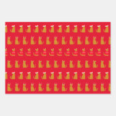 Leuke gemberkatten in grappige kerstkostuums inpakpapier vel (Voorkant 2)