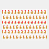 Leuke gemberkatten in grappige kerstkostuums inpakpapier vel (Voorkant)