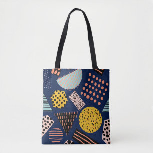 Leuke geometrie: Abstract veelkleurig patroon Draagtas