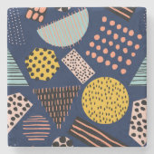 Leuke geometrie: Abstract veelkleurig patroon Stenen Onderzetter (Voorkant)