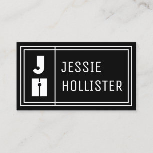 Leuke Geometrische Moderne Initialen & Naam   Zwar Visitekaartje